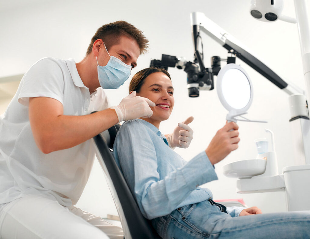 girl getting braces