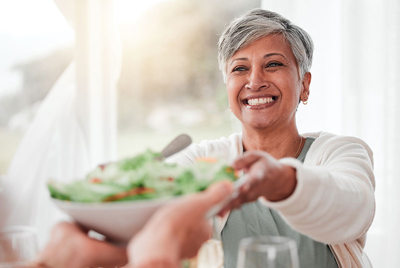 lady eating healthy food