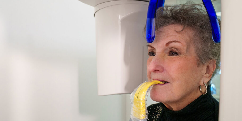lady with cbct scan