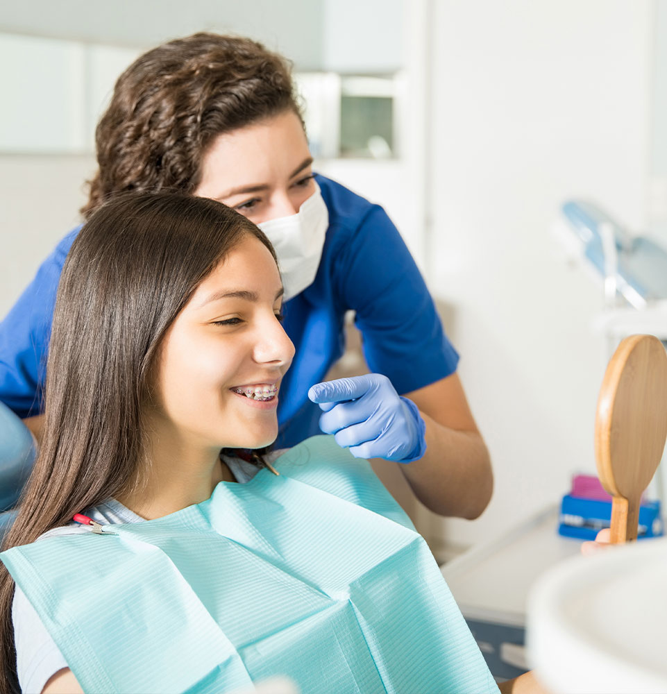teenager with braces