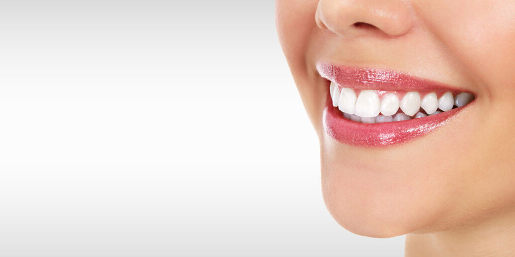 close up of white teeth